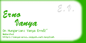 erno vanya business card